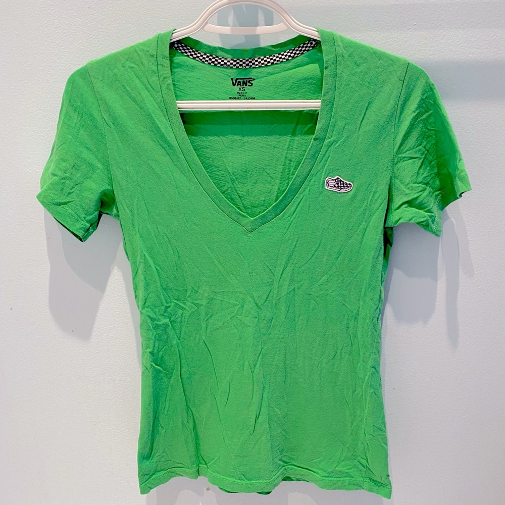 Vans โข Vivid green short sleeve shirt w vans patch - Picture 2 of 8